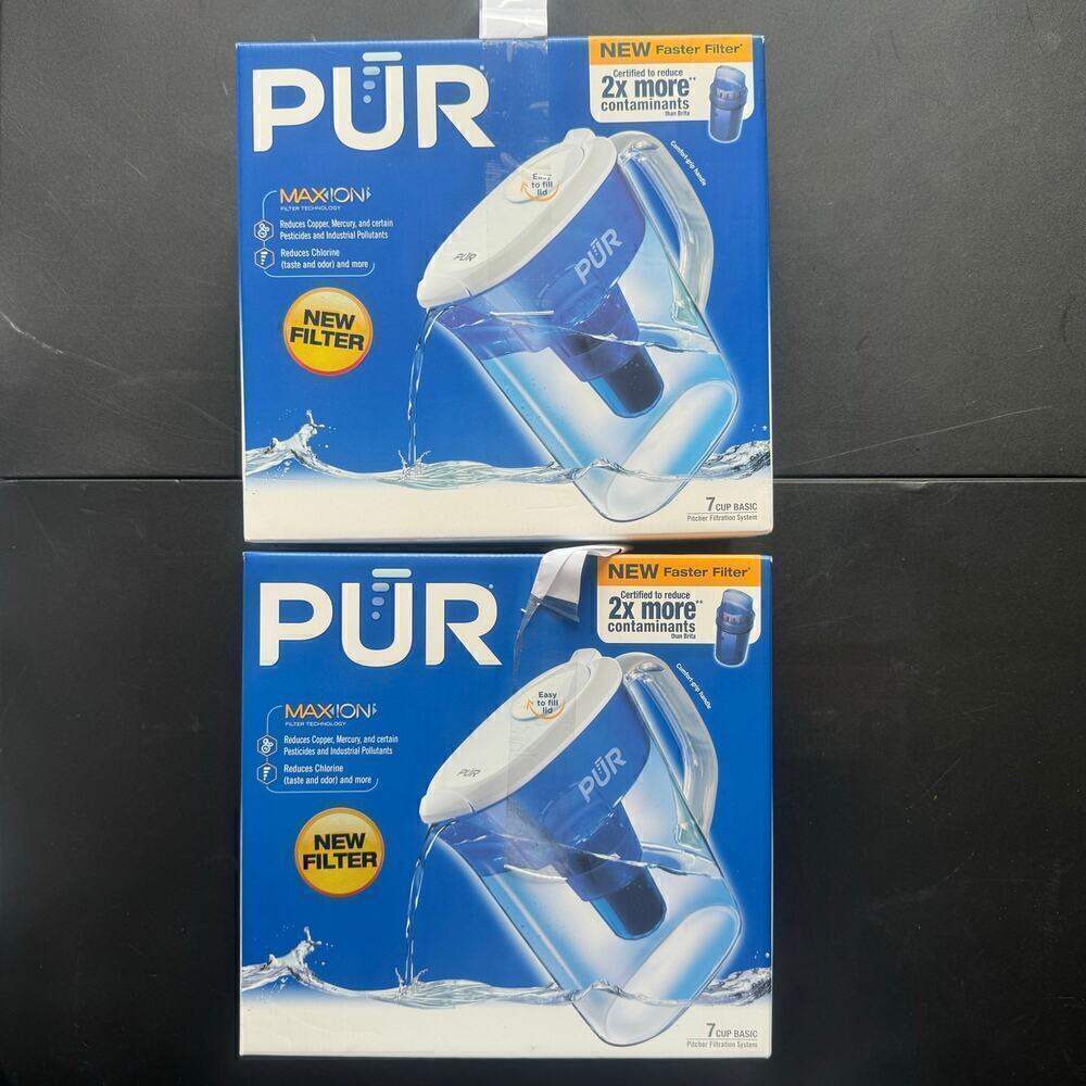 NWT PUR Max Ion 7 Cup Water Pitcher Filtration System With New Filter Lot of 02